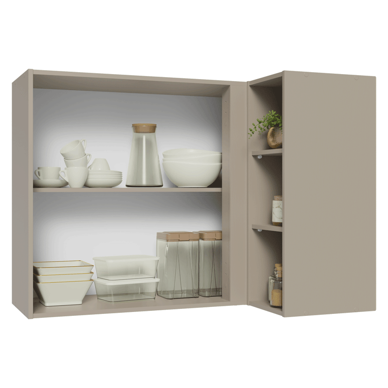 Armário Aéreo de Canto 1 Porta e Adega Crema Nice Madesa