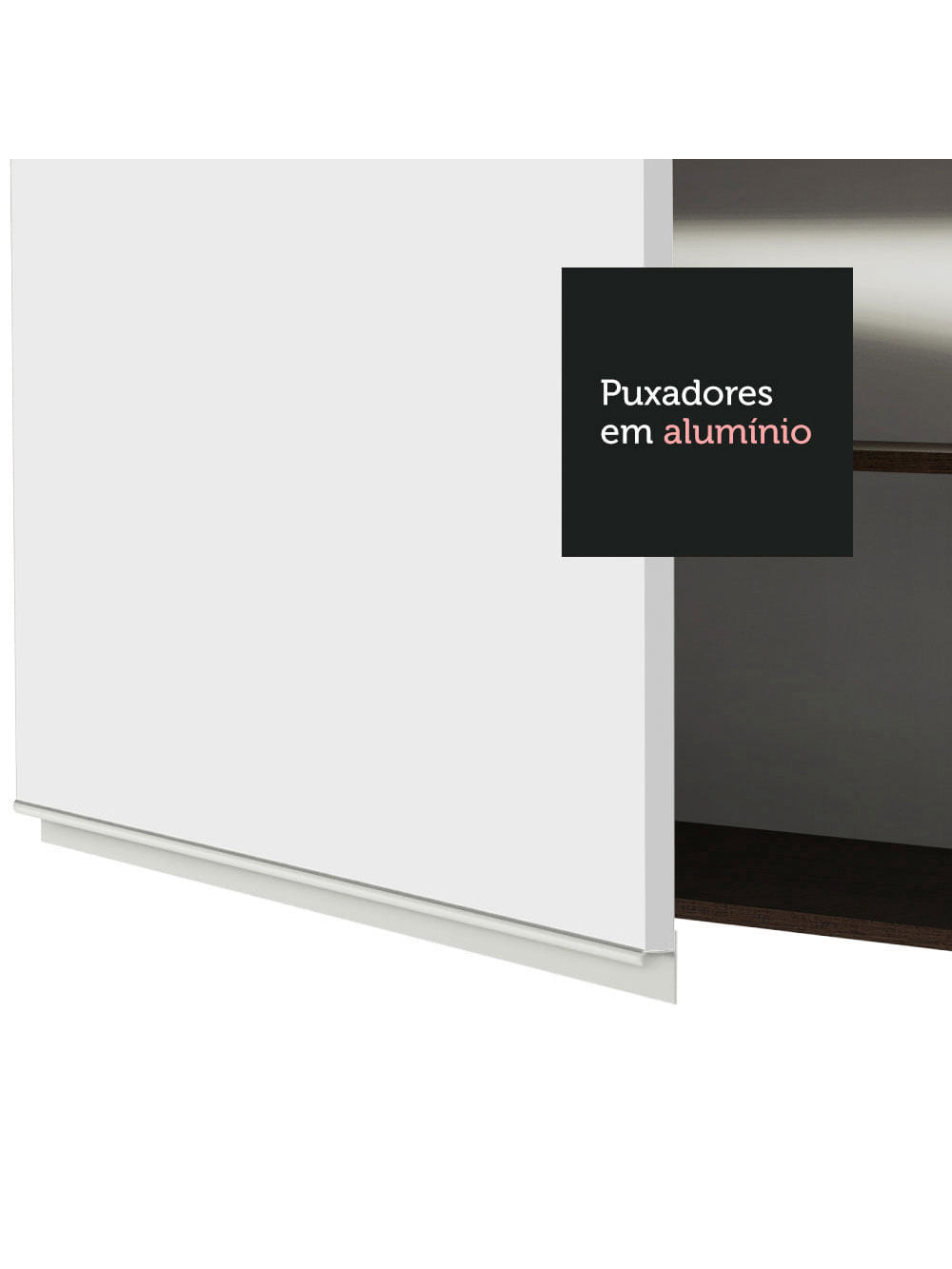 Armário Aéreo Madesa Glamy 120 cm 2 Portas com Vidro Rustic/Branco