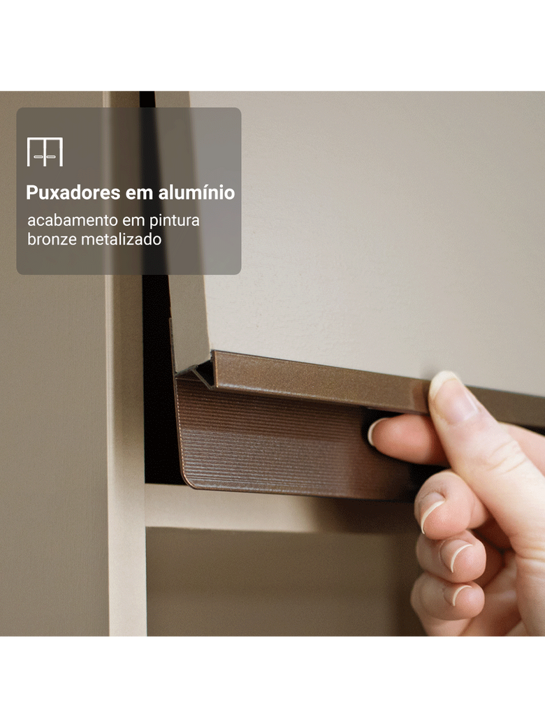 Armário de Cozinha Completa 240 cm Suspenso Crema Nice Madesa 05