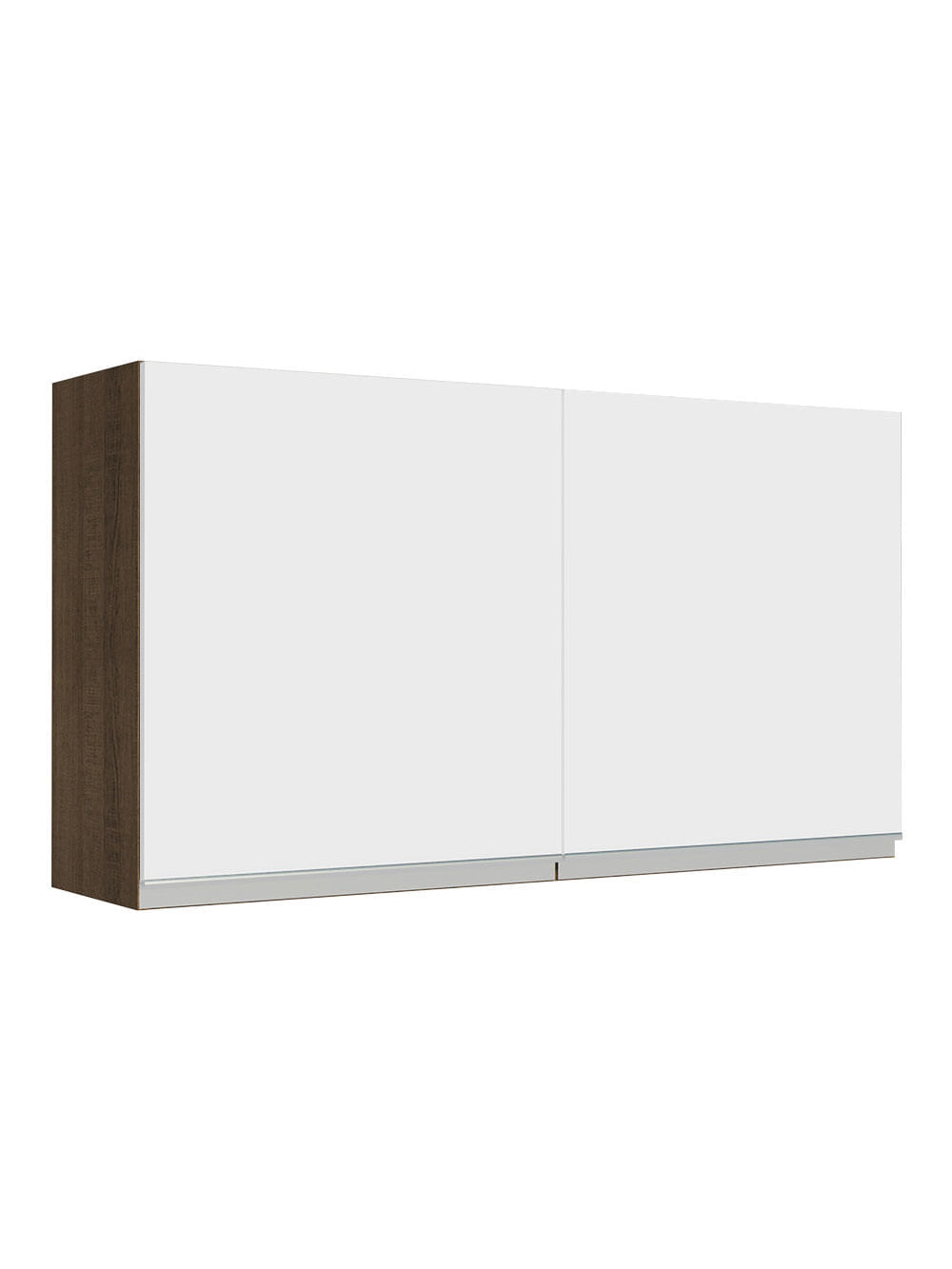 Armário Aéreo Madesa Glamy 120 cm 2 Portas Rustic/Branco - Rustic/Branco