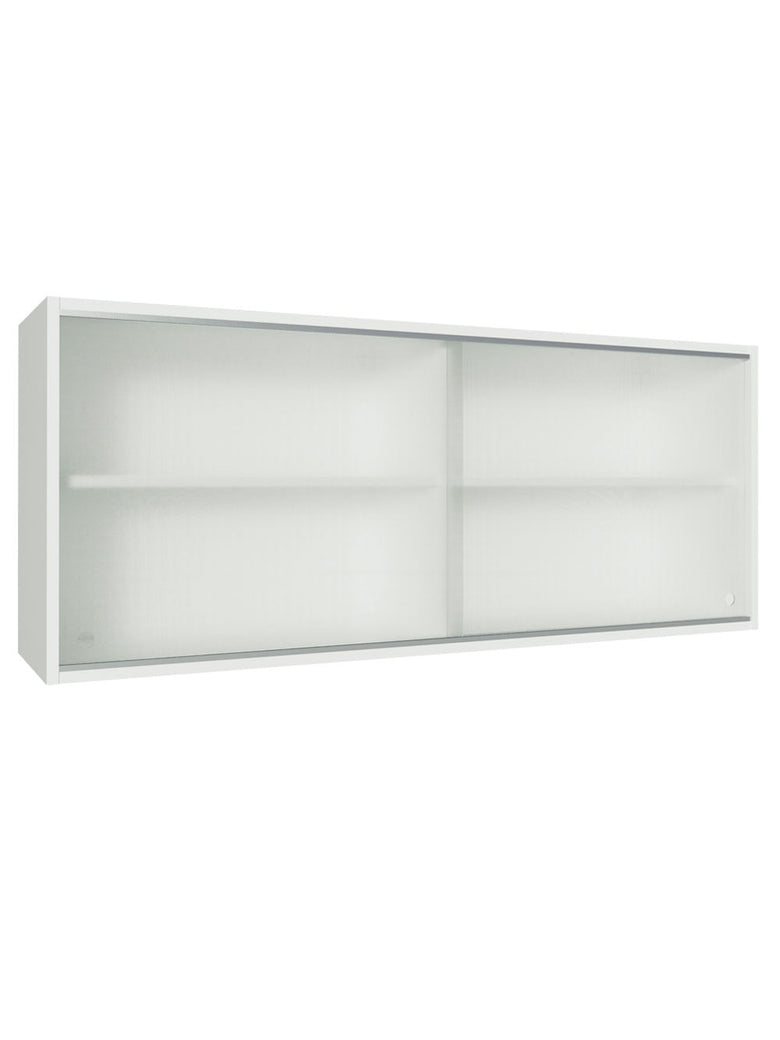 Armário Aéreo Madesa 2 Portas de Correr de Vidro para Cozinhas Glamy, Lux e Reims Branco