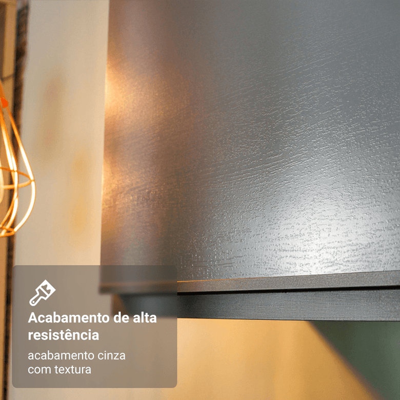 Armário de Cozinha Completa 240 cm Suspensa Cinza Nice Madesa 09