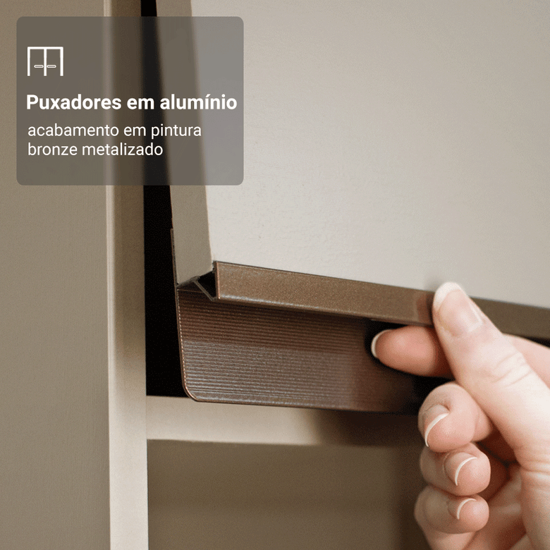 Armário de Cozinha Completa 280 cm Suspensa Crema Nice Madesa 05