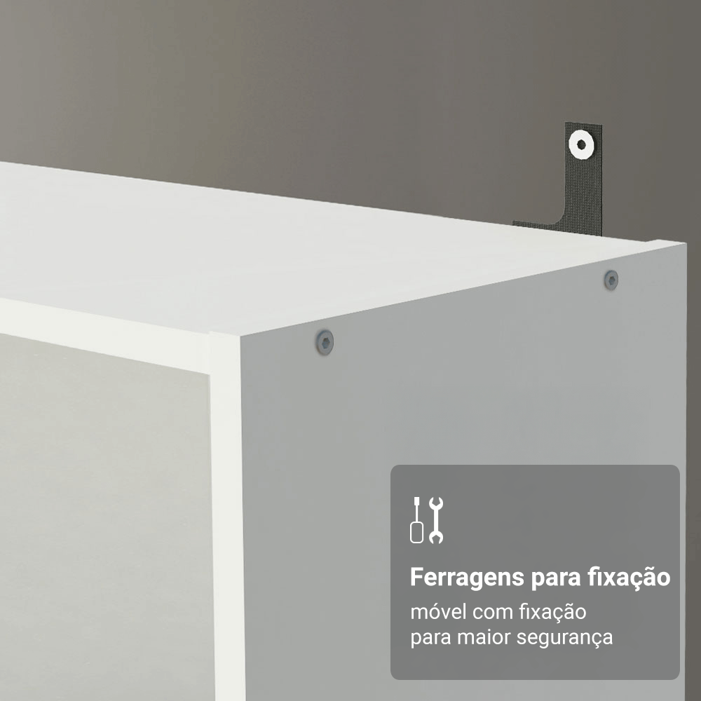 Estante Sapateira 3 Prateleiras Sem Portas Branco Madesa