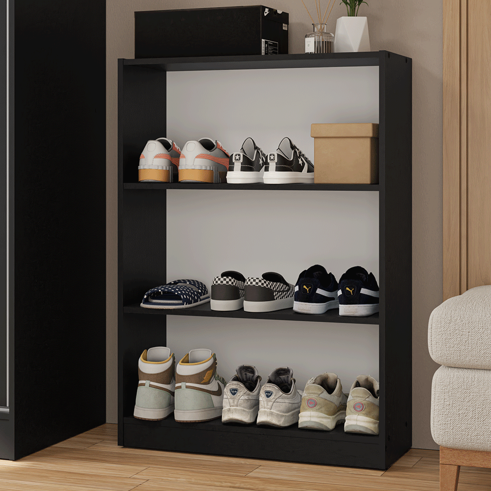 Estante Sapateira 3 Prateleiras Sem Portas Preto Madesa - Preto