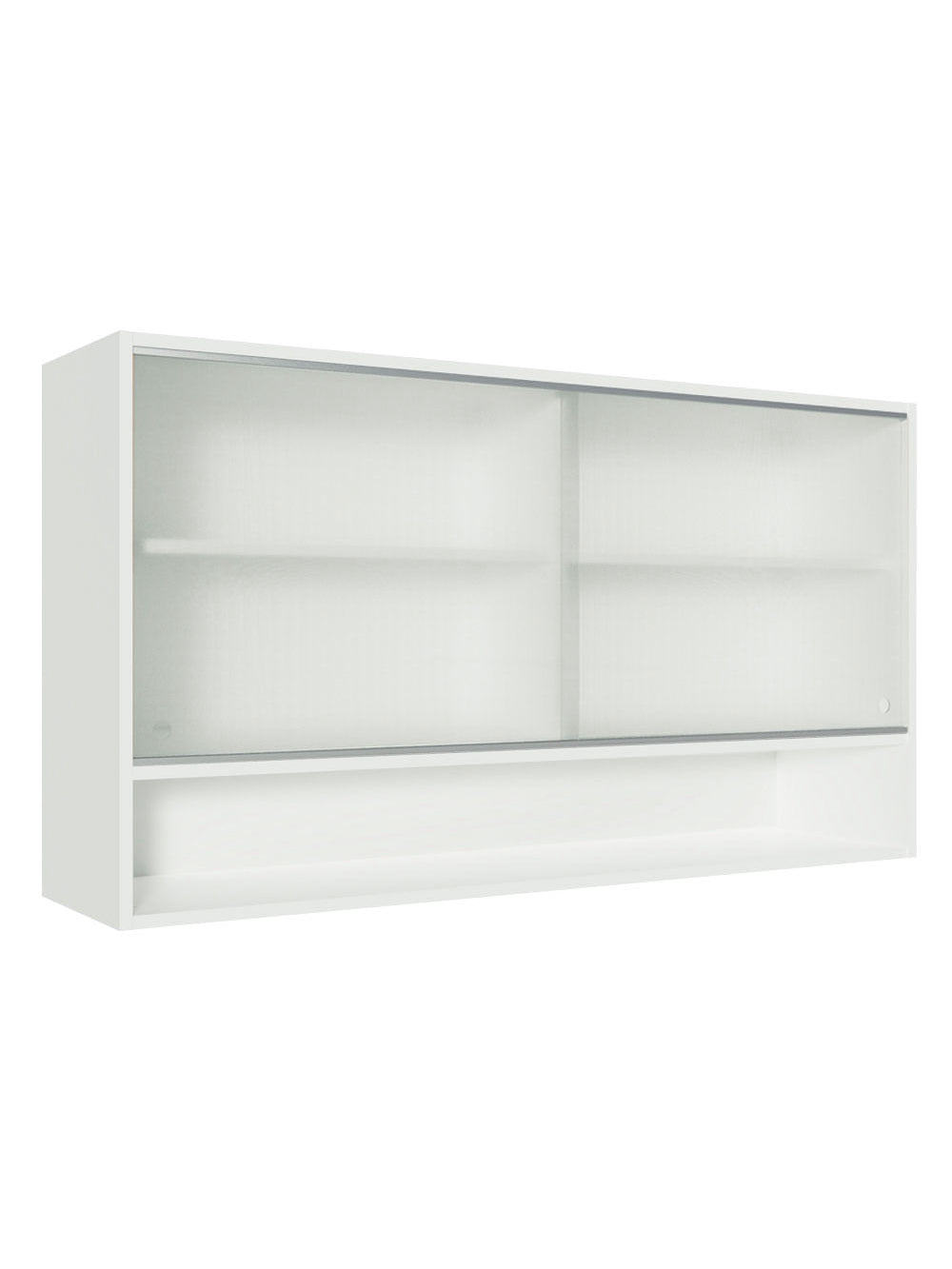 Armário Aéreo Madesa Glamy 2 Portas de Correr de Vidro e 1 Nicho Branco - Branco