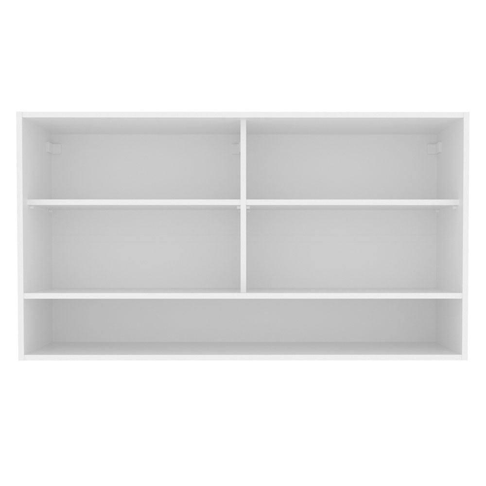 Armário Aéreo Madesa Glamy 2 Portas de Correr de Vidro e 1 Nicho Branco