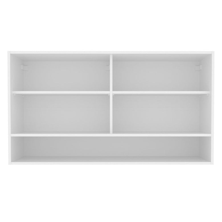 Armário Aéreo Madesa Glamy 2 Portas de Correr de Vidro e 1 Nicho Branco