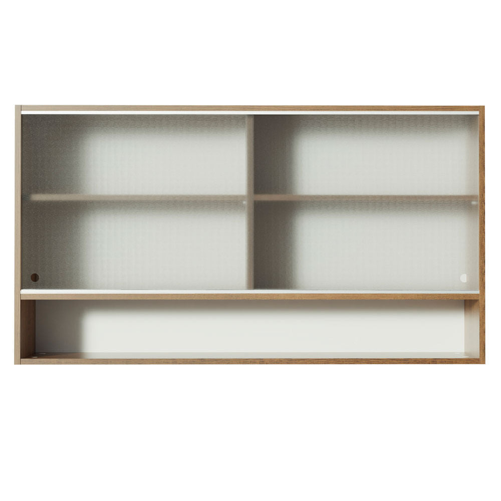 Armário Aéreo Madesa Glamy 2 Portas de Correr de Vidro e 1 Nicho Rustic