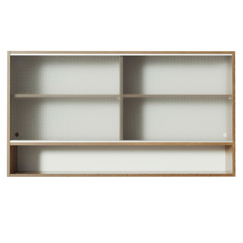 Armário Aéreo Madesa Glamy 2 Portas de Correr de Vidro e 1 Nicho Rustic