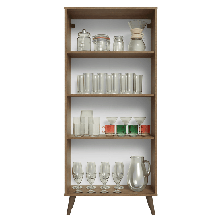 Cristaleira 70 cm 2 Portas de Vidro com Pés Cônicos Rustic/Verde/Rustic Vik Madesa