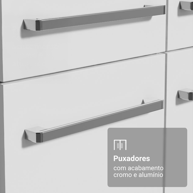 Armário de Cozinha Completa 229cm Branco Emilly Madesa 016