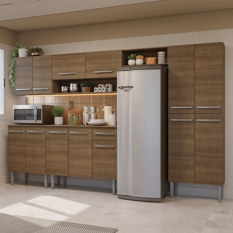 Armário de Cozinha Completa 293cm Rustic Emilly Madesa 011
