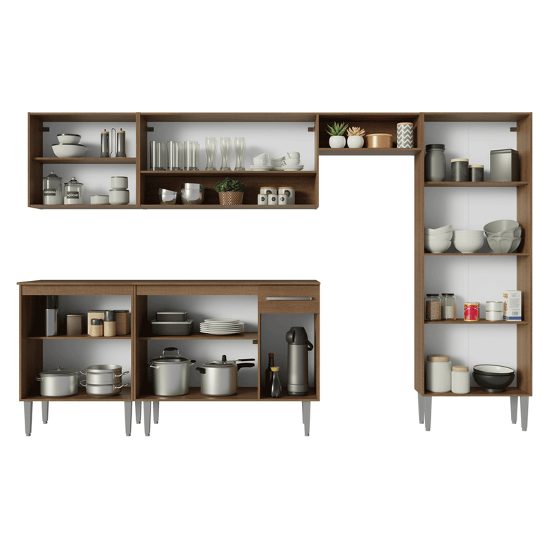 Armário de Cozinha Completa 293cm Rustic Emilly Madesa 011