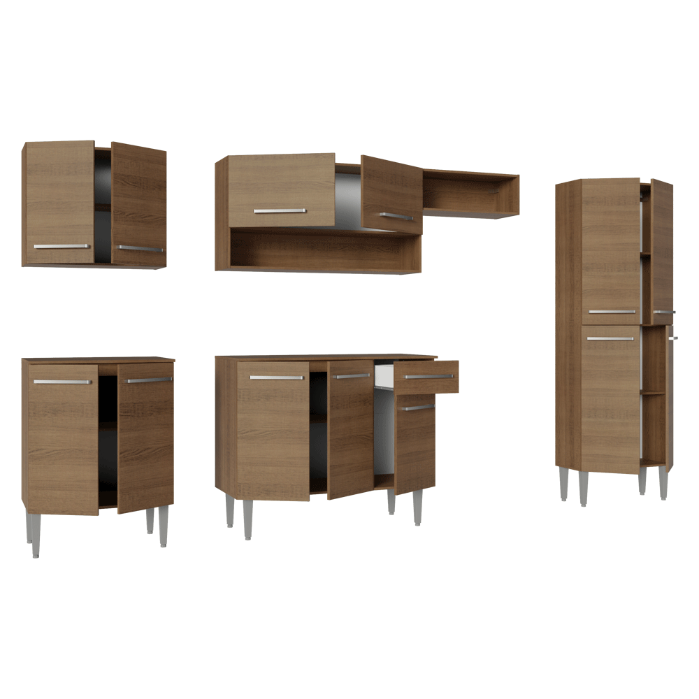 Armário de Cozinha Completa 293cm Rustic Emilly Madesa 011