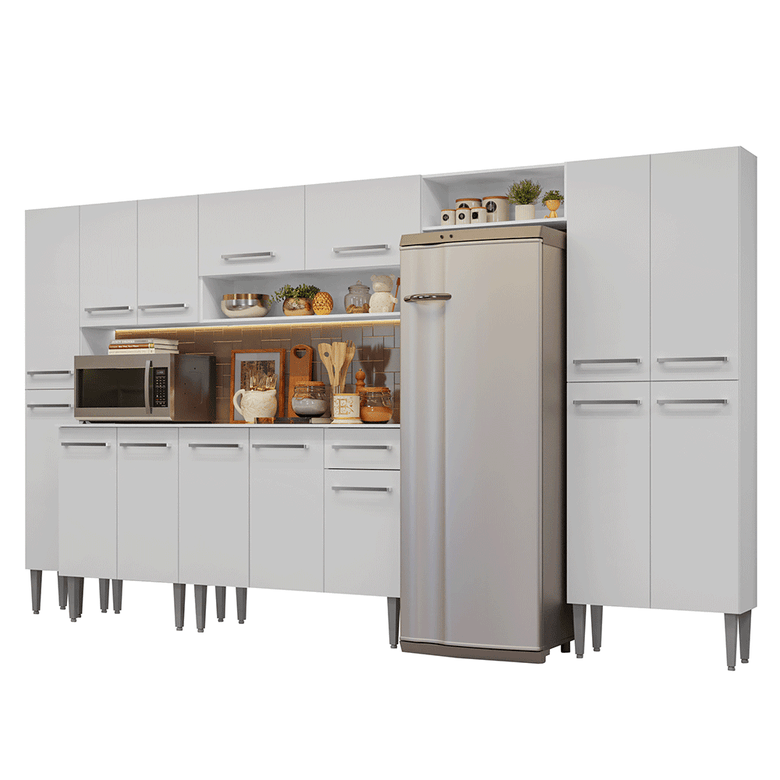 Armário de Cozinha Completa 325cm Branco Emilly Madesa 07