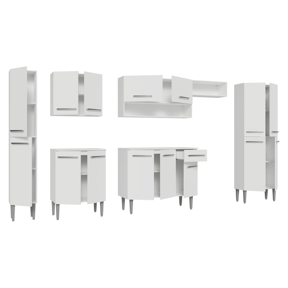 Armário de Cozinha Completa 325cm Branco Emilly Madesa 07