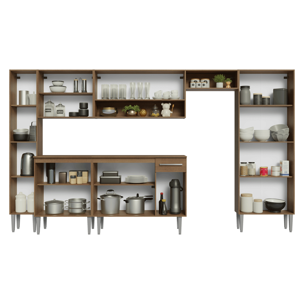 Armário de Cozinha Completa 325cm Rustic Emilly Madesa 07