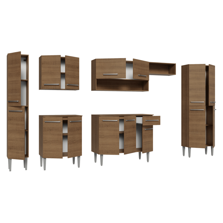 Armário de Cozinha Completa 325cm Rustic Emilly Madesa 07