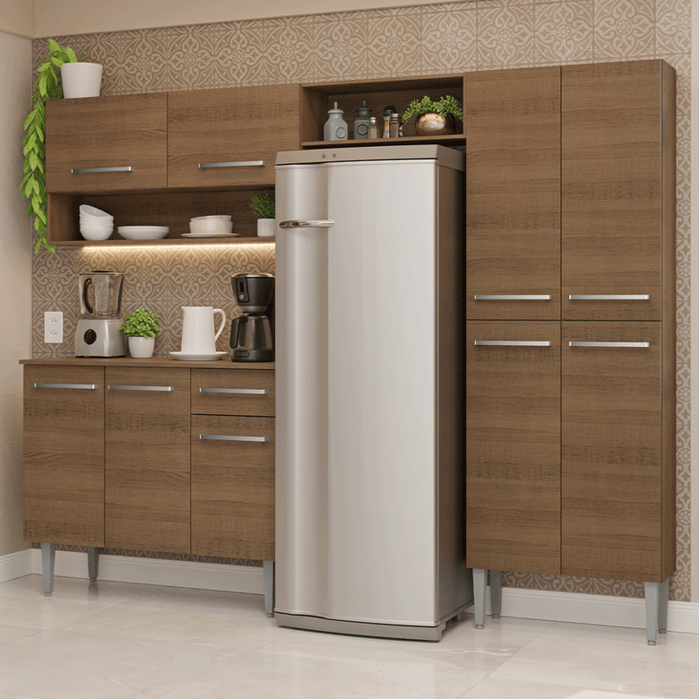 Armário de Cozinha Completa 229cm Rustic Emilly Madesa 017