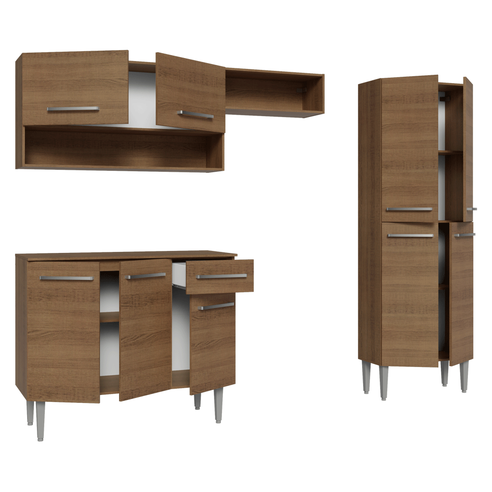 Armário de Cozinha Completa 229cm Rustic Emilly Madesa 017