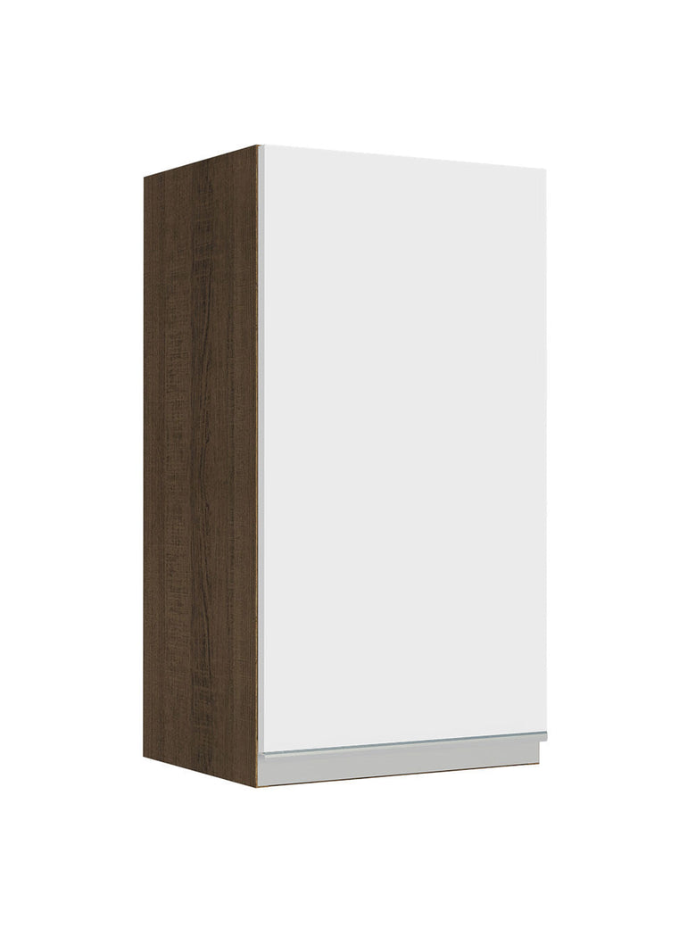 Armário Aéreo Madesa Glamy 35 cm 1 Porta Rustic/Branco