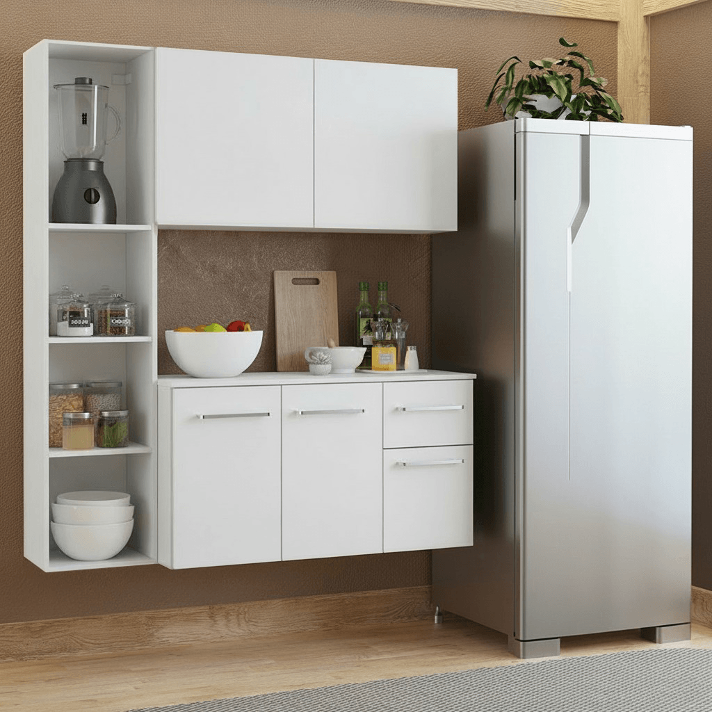 Armário de Cozinha Compacta 120cm Branco Easy Madesa - Branco