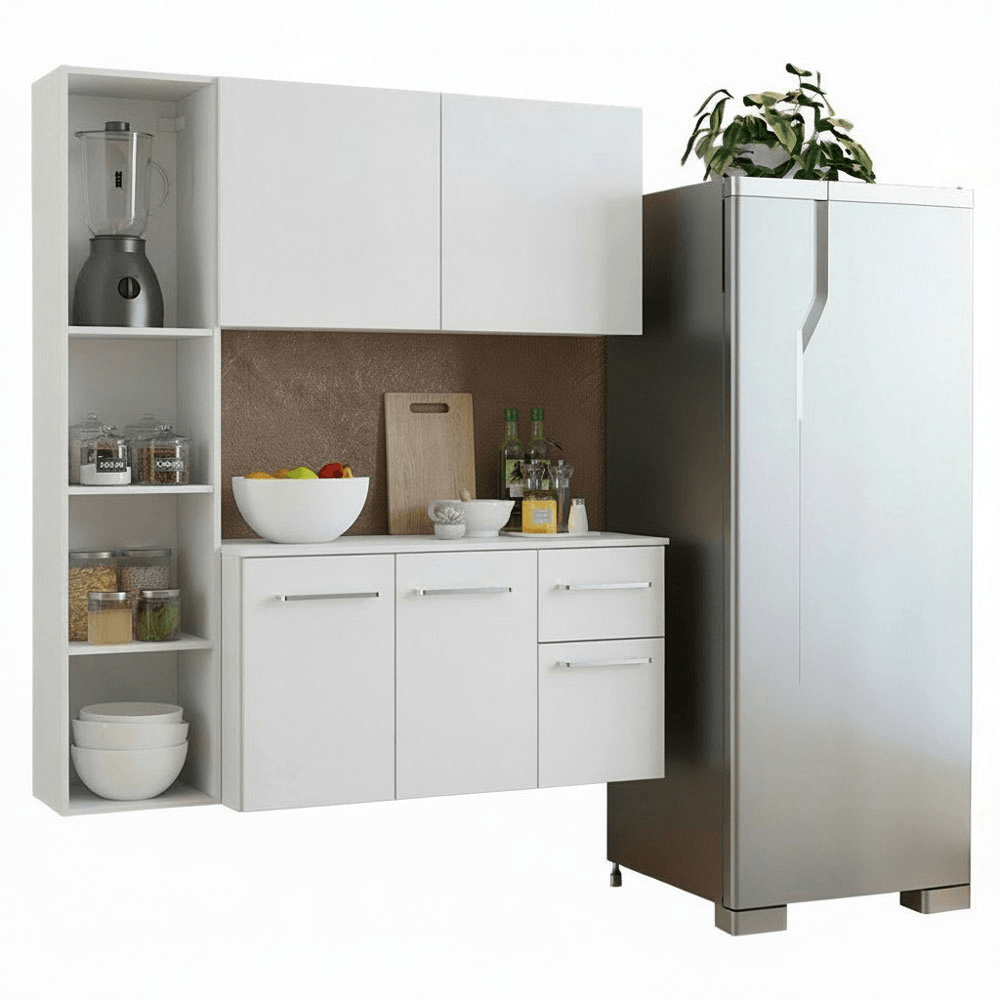 Armário de Cozinha Compacta 120cm Branco Easy Madesa - Branco