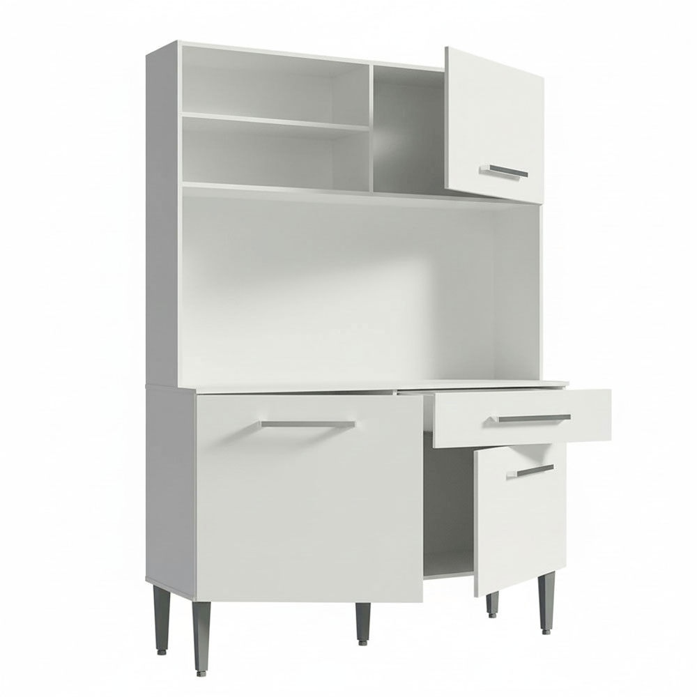 Armário de Cozinha Compacta 120cm Branco Life Madesa