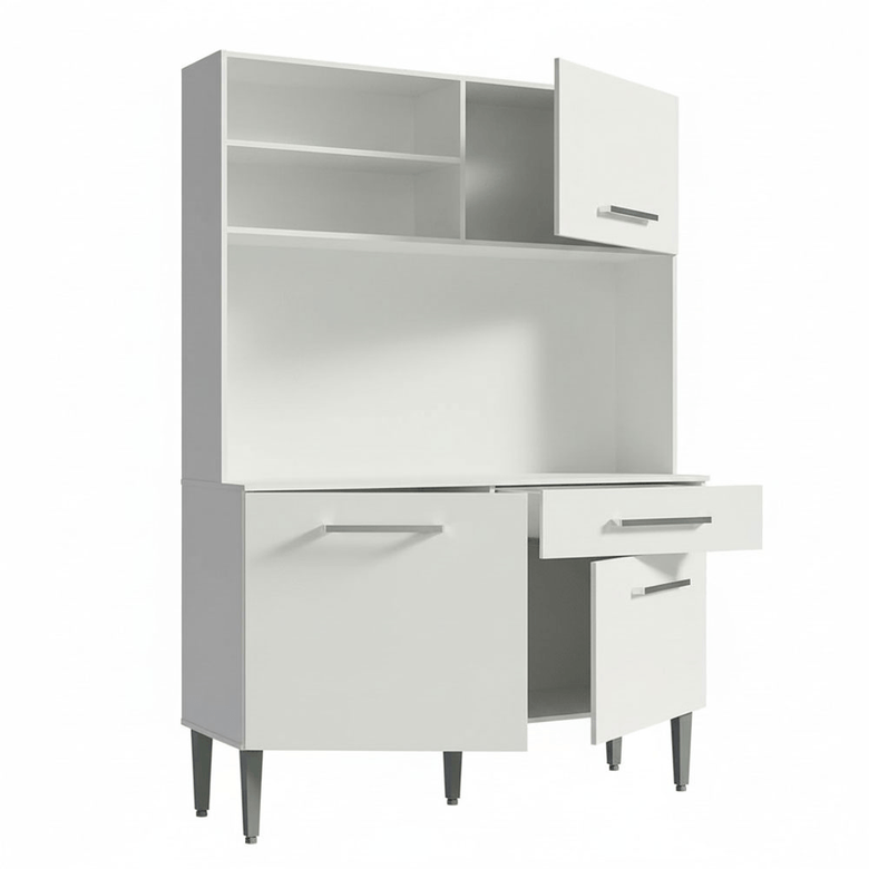 Armário de Cozinha Compacta 120cm Branco Life Madesa