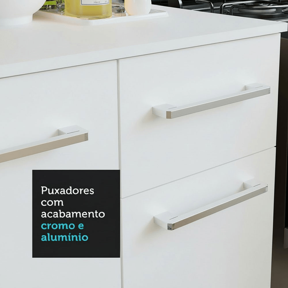 Armário de Cozinha Compacta 120cm Branco Life Madesa