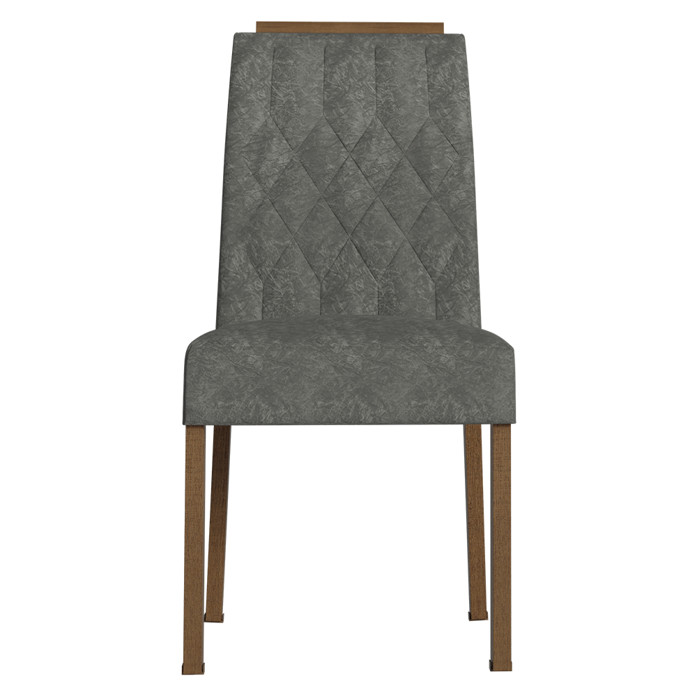 Kit 2 Cadeiras de Jantar 4256 com Espaldar Rustic/Silver Madesa