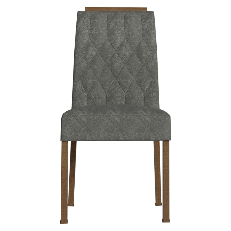 Kit 2 Cadeiras de Jantar 4256 com Espaldar Rustic/Silver Madesa