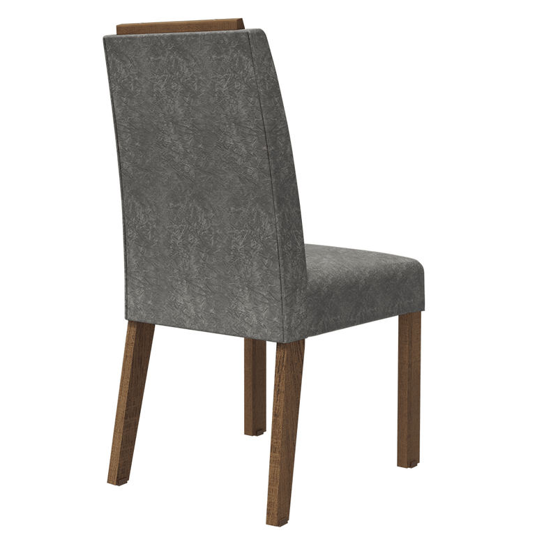 Kit 2 Cadeiras de Jantar 4256 com Espaldar Rustic/Silver Madesa