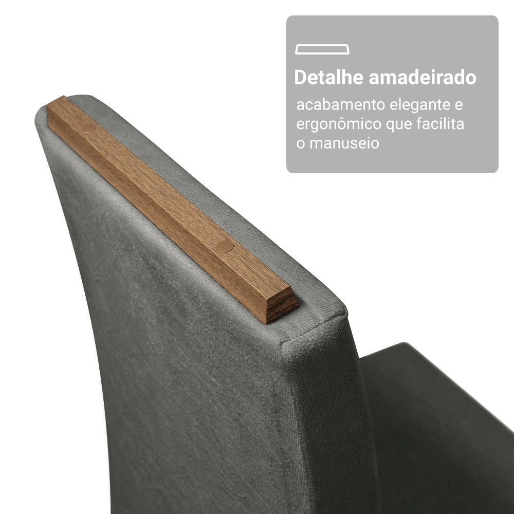 Kit 2 Cadeiras de Jantar 4256 com Espaldar Rustic/Silver Madesa