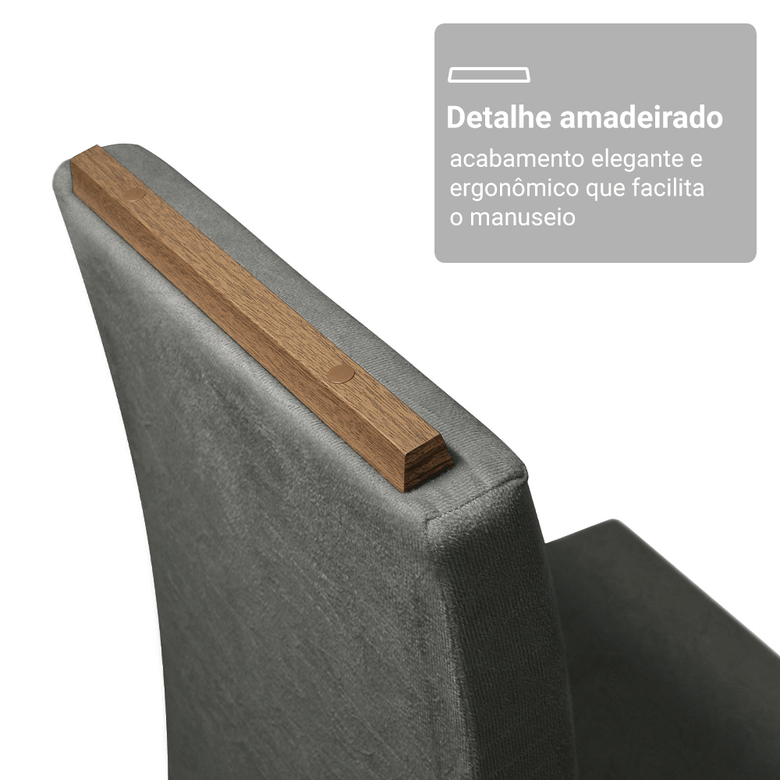 Kit 2 Cadeiras de Jantar 4256 com Espaldar Rustic/Silver Madesa