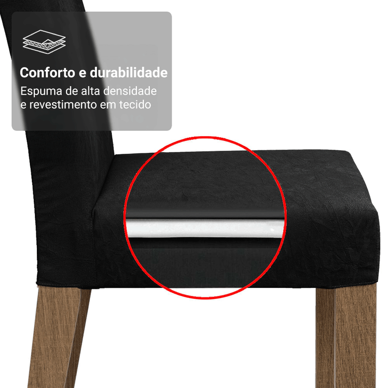 Kit 4 Cadeiras de Jantar 4255 com Espaldar Rustic/Oxford Madesa