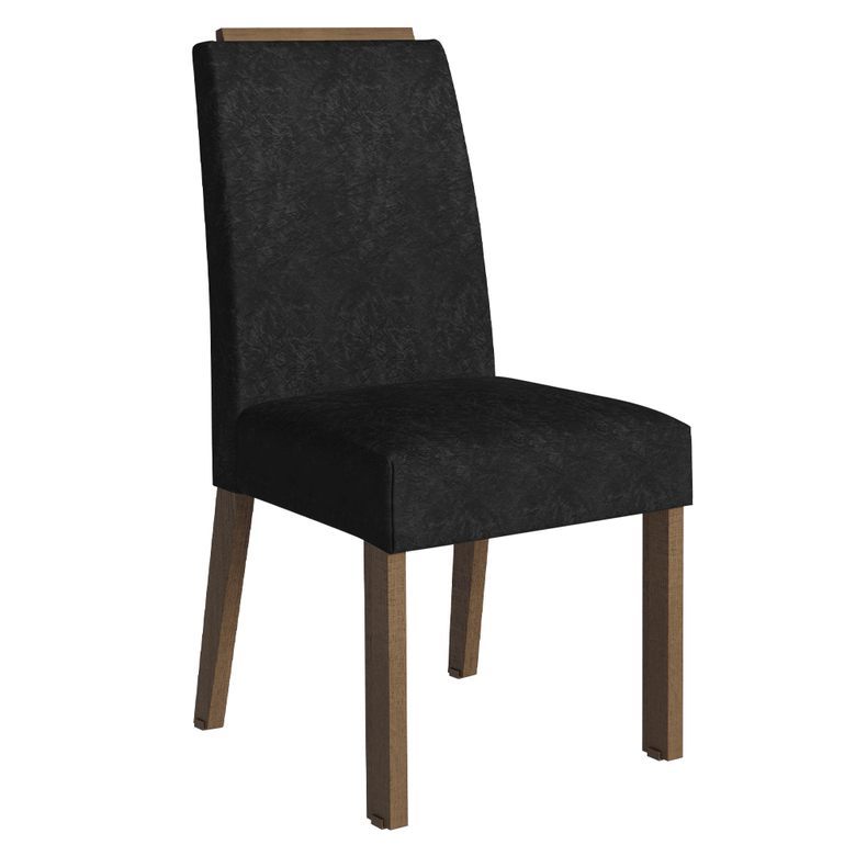 Kit 4 Cadeiras de Jantar 4255 com Espaldar Rustic/Oxford Madesa