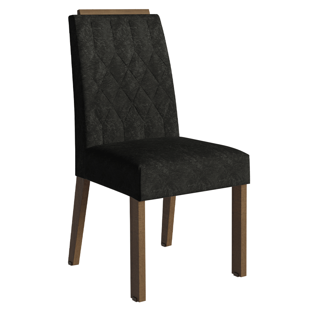 Kit 4 Cadeiras de Jantar 4256 com Espaldar Rustic/Oxford Madesa - Rustic/Oxford