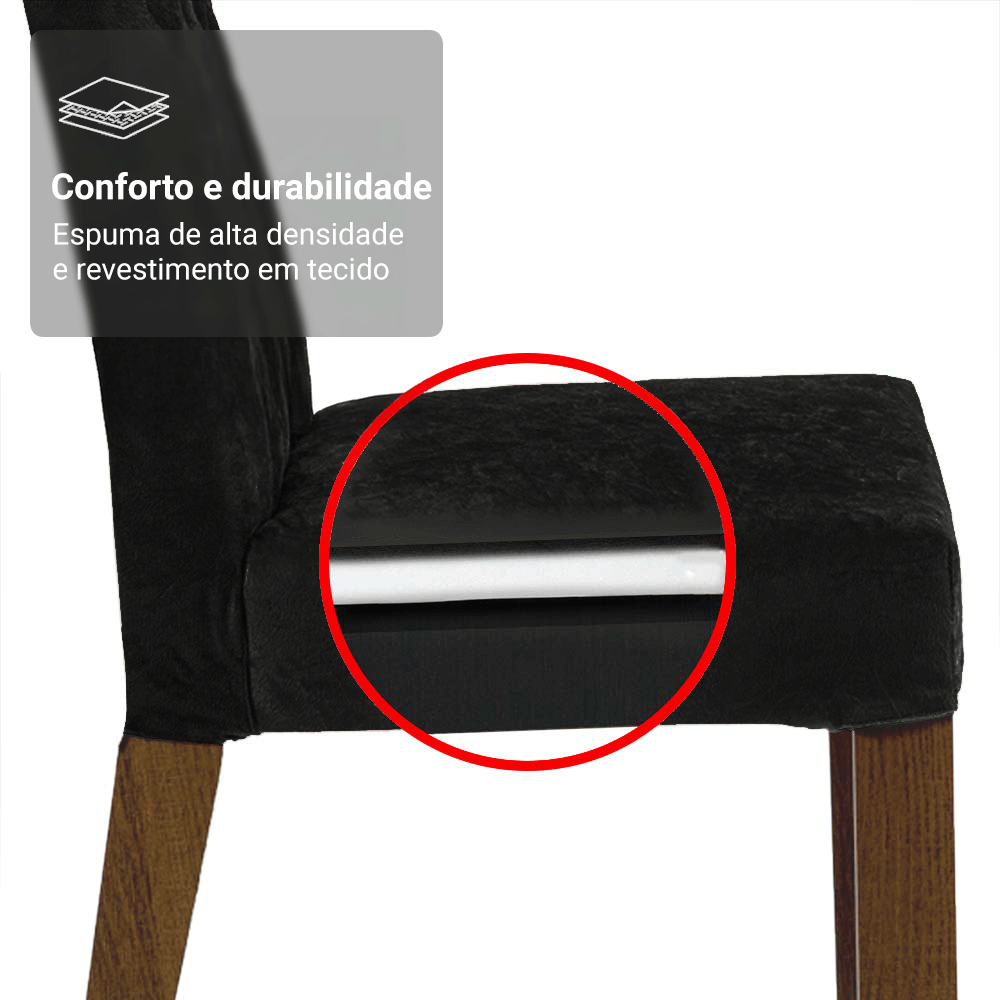 Kit 4 Cadeiras de Jantar 4256 com Espaldar Rustic/Oxford Madesa