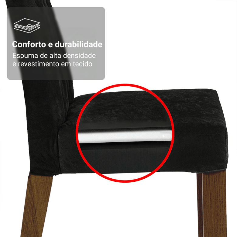 Kit 4 Cadeiras de Jantar 4256 com Espaldar Rustic/Oxford Madesa