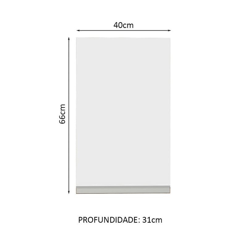 Armário Aéreo Madesa Glamy 40 cm 1 Porta Rustic/Branco
