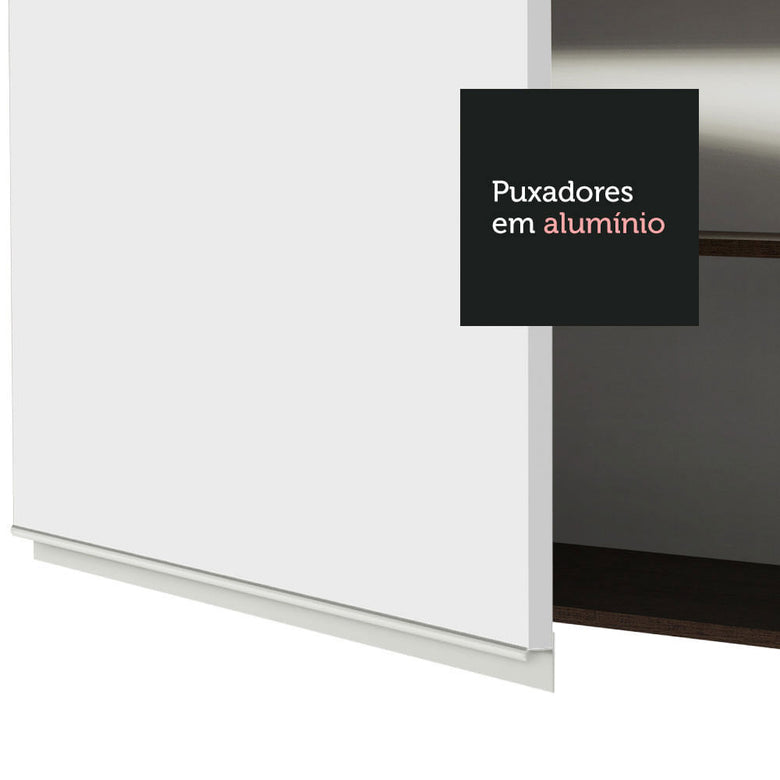 Armário Aéreo Madesa Glamy 40 cm 1 Porta Rustic/Branco