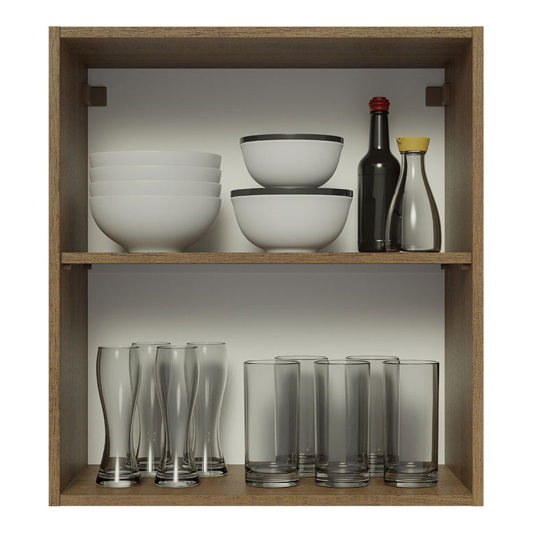 Armário Aéreo Madesa Glamy 60 cm 1 Porta Rustic/Branco