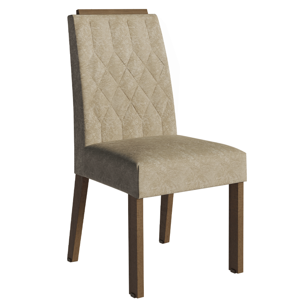 Conjunto Sala de Jantar Mesa Tampo de Vidro 4 Cadeiras Rustic/Imperial Porto Madesa