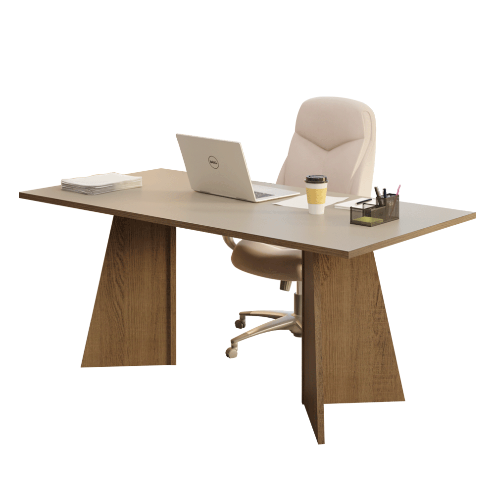 Mesa para Escritório Diretor Presidente 180cm Rustic/Crema 5388 Madesa - Rustic/Crema