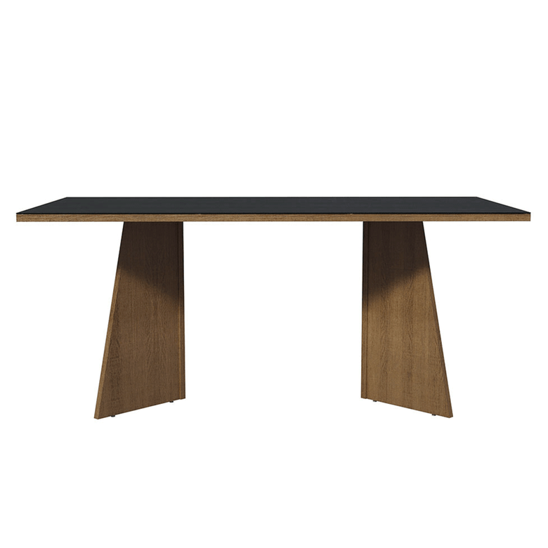 Mesa para Escritório Diretor Presidente 180cm Tampo de Vidro Rustic/Preto 5388 Madesa