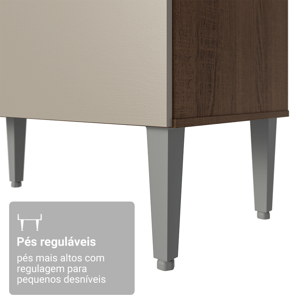 Armário de Cozinha Compacta 196cm Rustic/Crema Aura Madesa