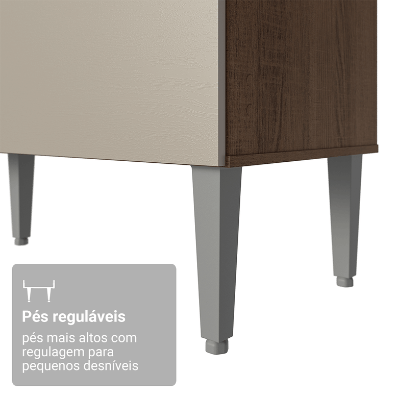 Armário de Cozinha Compacta 196cm Rustic/Crema Aura Madesa 01