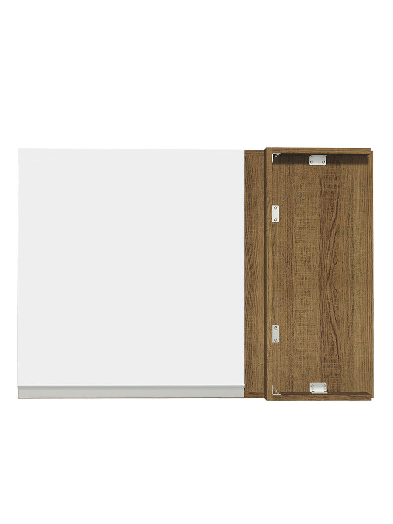 Armário Aéreo de Canto Madesa Glamy 1 Porta Rustic/Branco